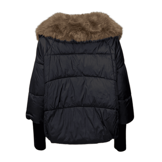 Kimberly Black Puff Fur Collar Coat
