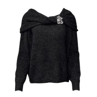 Megan Grey Off The Shoulder Knit
