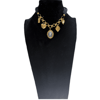 Fabric Gold Charm Necklace