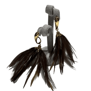 Brown Feather Earrings