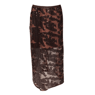 Amber - Sequin Skirt-  Brown