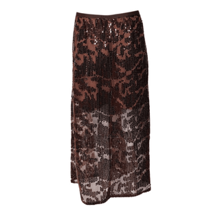 Amber - Sequin Skirt-  Brown