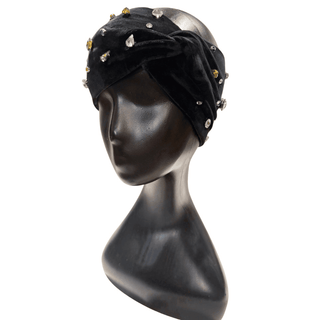 Gemstone Velvet Headband - Black