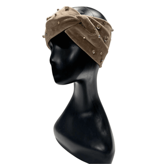 Gemstone Velvet Headband -Mink