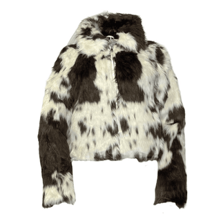 Jackie - Cowhide Print Faux Fur Jacket