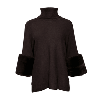 Tina Soft Knit with Fur Cuff - Choco