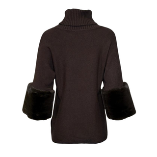 Tina Soft Knit with Fur Cuff - Choco