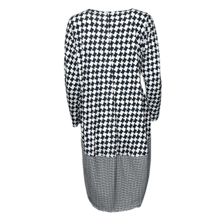 Lally Houndstooth Pattern- Dress- Black and White