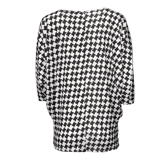 Houndstooth Top- Choc and Cream
