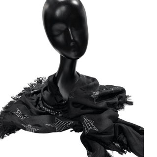 Star Scarf- Reversible - Velvet Black