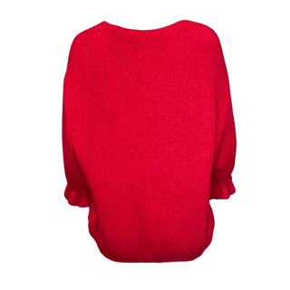 Daisy Ruffle Cuff Knit - Red