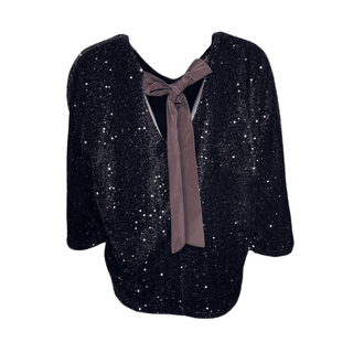 Nova Velvet Sequin Reversible Top - Chocolate