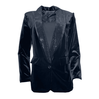 Rhea- Velvet Blazer-Black
