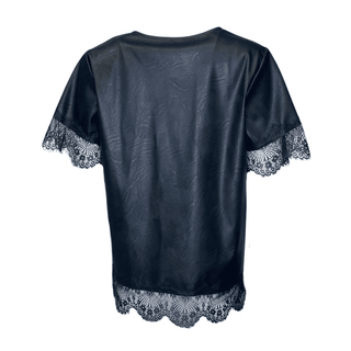 Freya- Faux Leather Top- Black