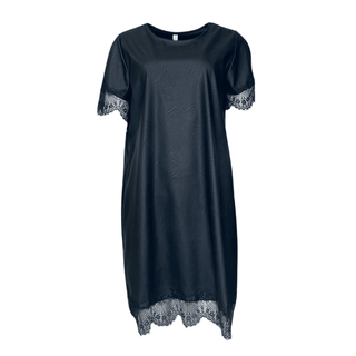 Seren- Faux Leather Dress- Black