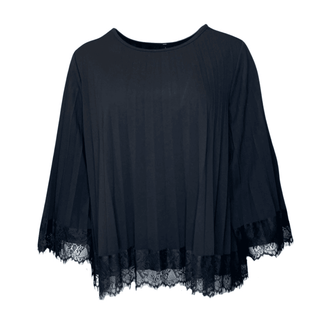 Arianna- Black Pleated Top