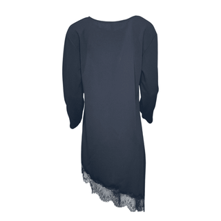 Quinnie - Asymmetrical Dress with Lace Black