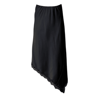 Anouk- Black Asymmetrical -Satin Skirt