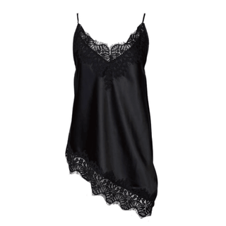 Roz - Black Asymmetrical -Satin Cami