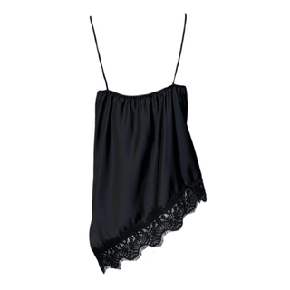Roz - Black Asymmetrical -Satin Cami