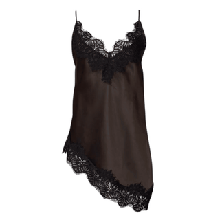Roz - Chocolate Brown Asymmetrical -Satin Cami