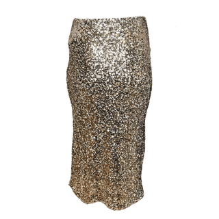 Tara- Sequin Midi Gold-Skirt