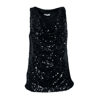 Michelle-Black Sequin- Cowl Neckline