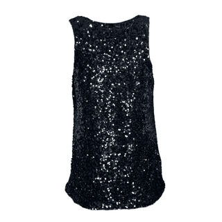 Michelle-Black Sequin- Cowl Neckline