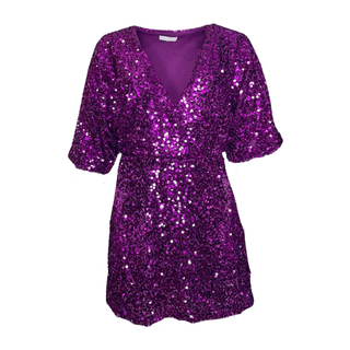 Samantha-Purple Sequin -Playsuit