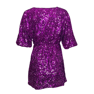 Samantha-Purple Sequin -Playsuit