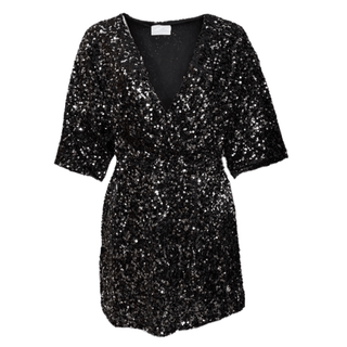 Samantha-Black Sequin -Playsuit
