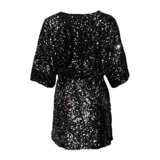 Samantha-Black Sequin -Playsuit