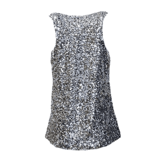 Michelle-Silver Sequin- Cowl Neckline