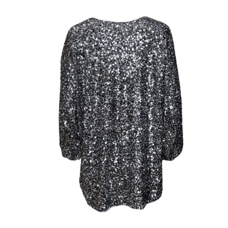 Chloe- Metallic Grey Sequin- Top