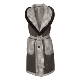 Kendra-Gilet Reversible- Fur Collar