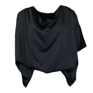 Heather- Black- Satin Blouse
