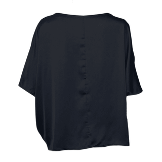 Heather- Black- Satin Blouse