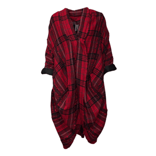 Vivienne W. Check Draping Coat - Red