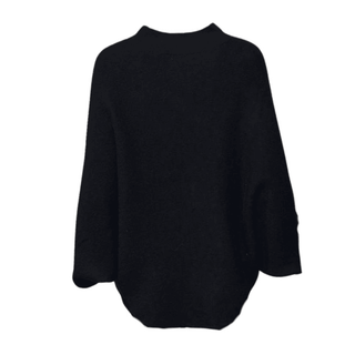 Judy- Black Poncho- White Trimming