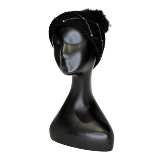 Black Beanie -Bobble-Gem