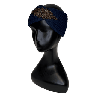 Diamanté Headband - Royal Blue-Gold