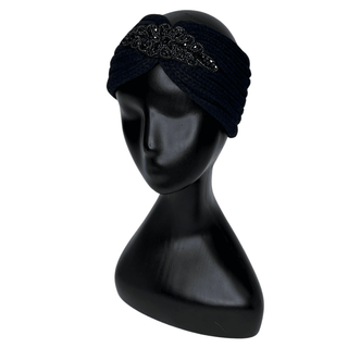Diamanté Headband - Dark Blue- Sliver