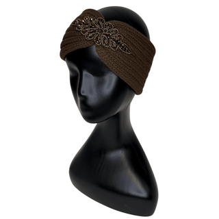 Diamanté Headband -Brown-Gold