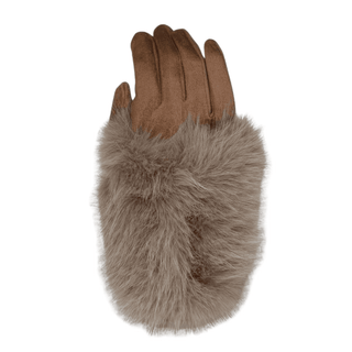 Deep Fur Cuff Glove -Tan