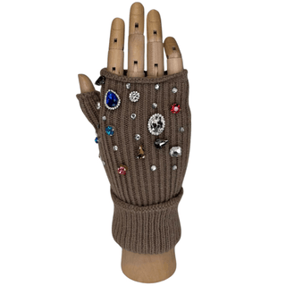 Finger-less Gloves- Taupe-Gemstone