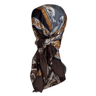 Satin -Scarf- Worn Many Ways-Brown