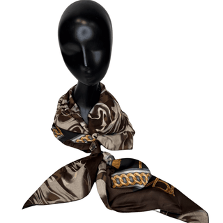 Satin -Scarf- Worn Many Ways-Brown