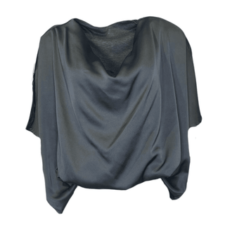 Heather- Charcoal Grey- Satin Blouse