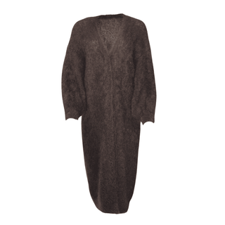 Pippa Long Mohair Cardigan - Chocolate Brown