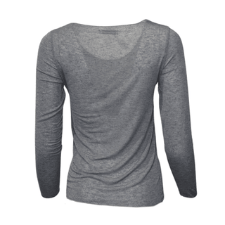 Cashmere Basic Long Sleeve Top - Grey